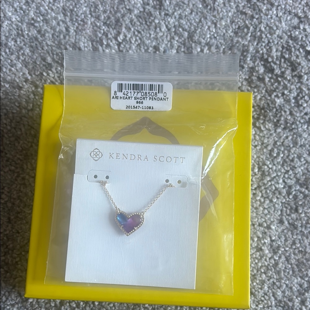 Kendra Scott Purple Heart Pendant Necklace